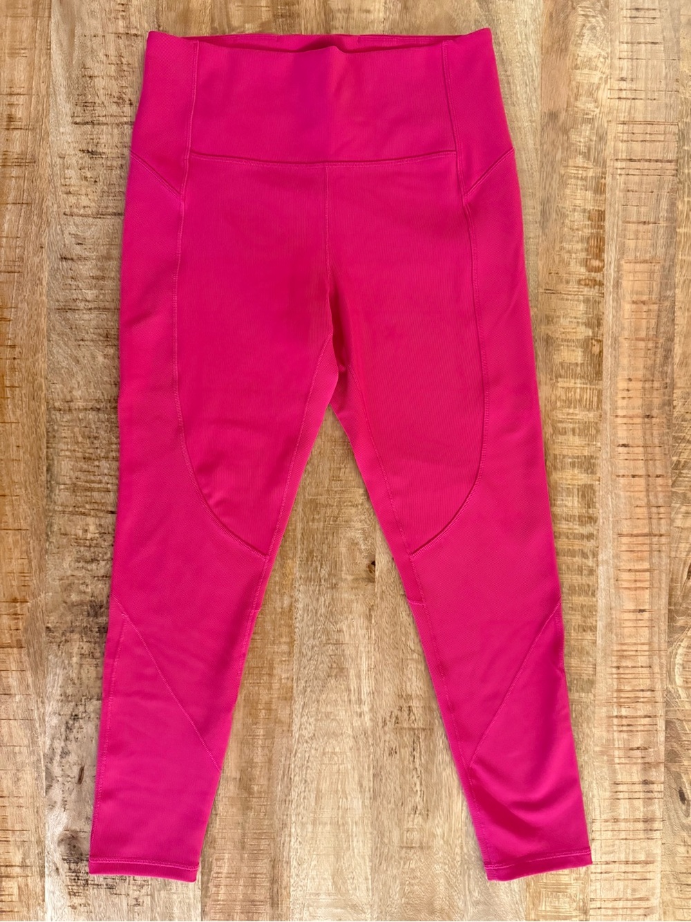 CALIA Hot Pink Ribbed High Rise Leggings Large Activewear Workout Pants